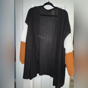Women’s plus size waffle color block cardigan
